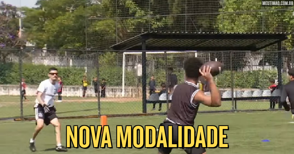 MeuTimao's tweet card. Neste sábado, o Corinthians Steamrollers faz sua estreia no Campeonato Brasileiro de Flag Football, esporte que é uma variação do futebol americano.