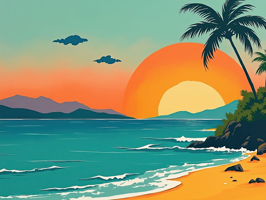 DortheJOC's tweet card. A tropical paradise restored to its glory in this AI-generated highly colorful piece. The paradise was devastated because of a typhoon that hit the area....