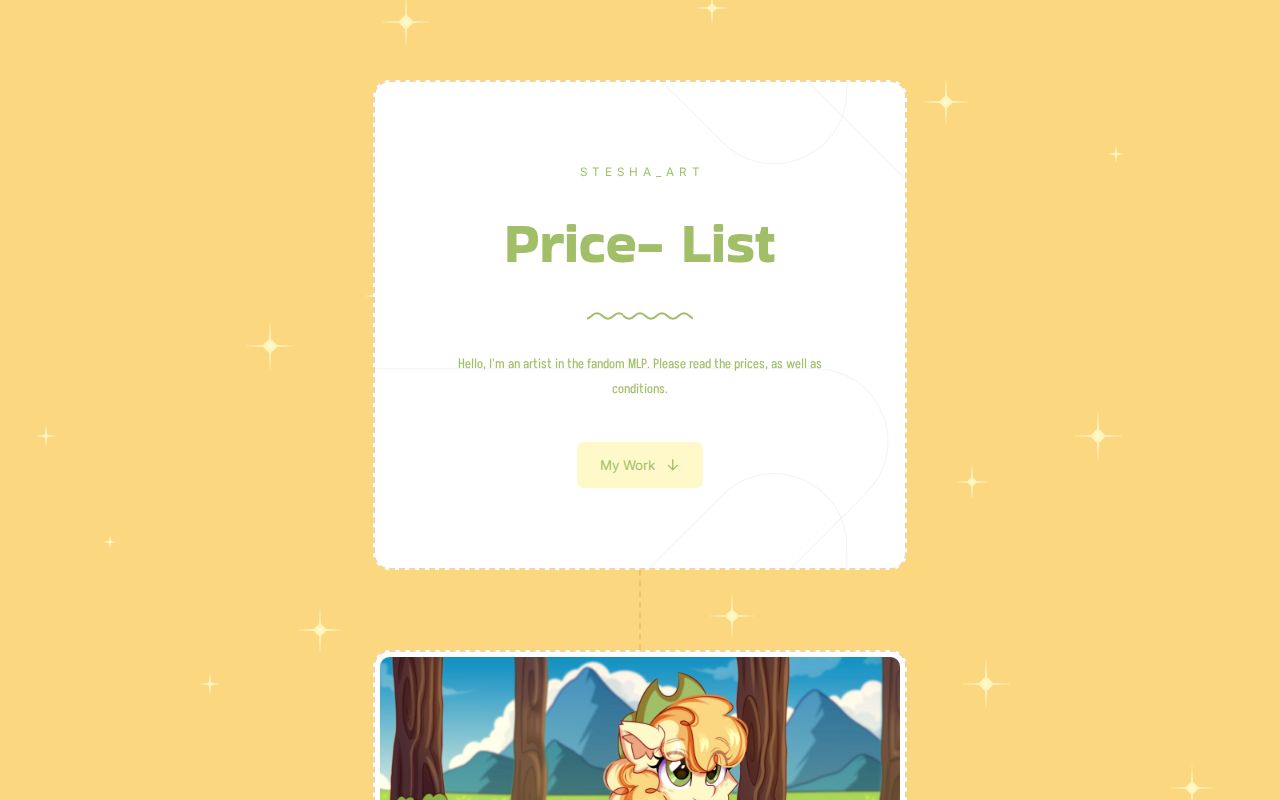 stesha_arts's tweet card. price-list