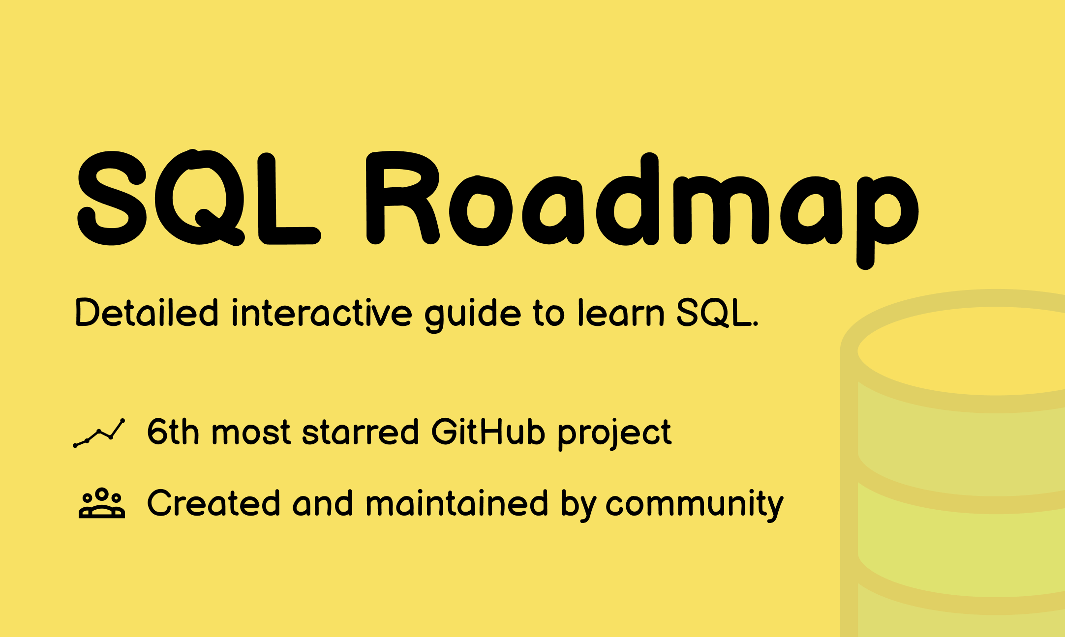roadmapsh's tweet card. Comprehensive roadmap to learn SQL from scratch in 2025. From basic syntax to advanced querying, this step-by-step guide will equip you with the skills needed to excel in database management and data...