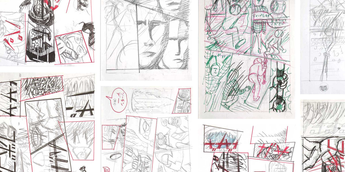 ArtLUCKYRECORDS's tweet card. 疾走感のある描線やオノマトペ、途切れることなく描かれる時の流れや独特なキャラクターが特徴で、「ネオ漫画」と称され、世界各国で翻訳され人気を博しています。 今回、横山裕一さんが漫画制作にあたり描かれた貴重な下書き原稿を紹介します。全て手書きの１点ものです。こうした下書きを組み合わせて漫画が制作されていくのですが、どの漫画の一コマなのか探してみたら見つかるかもしれません。 国内送料：500円　海...
