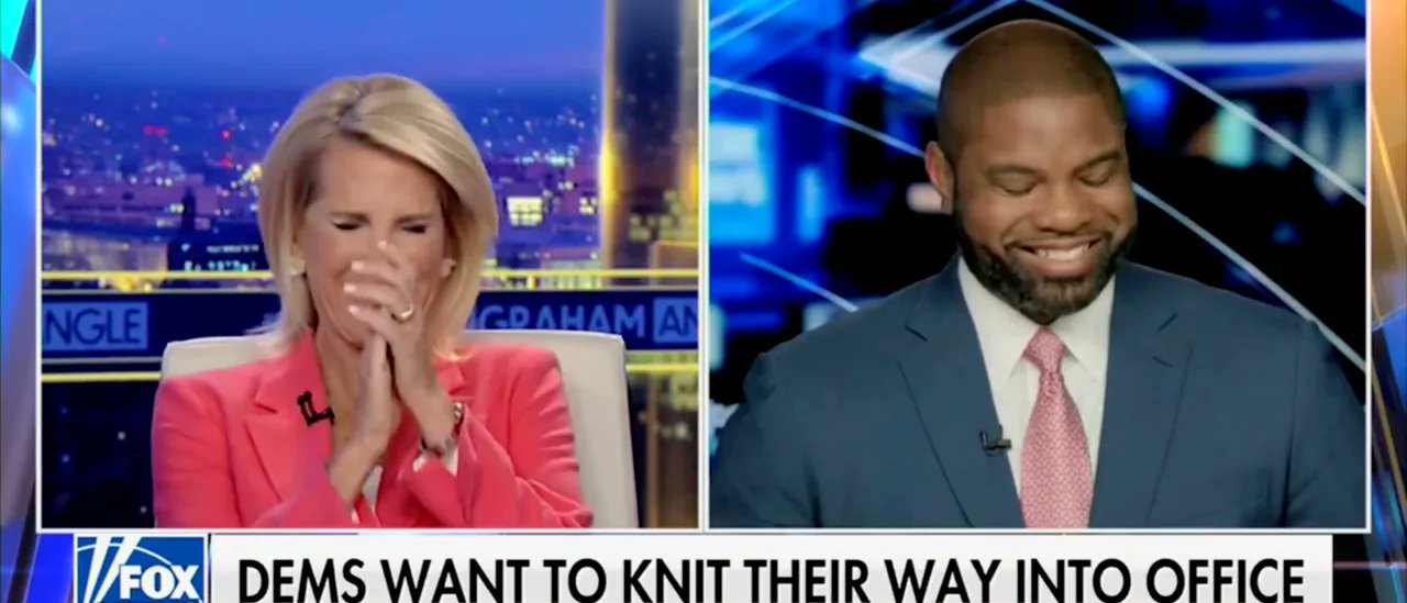 NahBabyNah's tweet card. Donalds and Ingraham broke out into laughter after the host played a clip of Democrats at a summit suggesting supporters throw "balls of yarn."