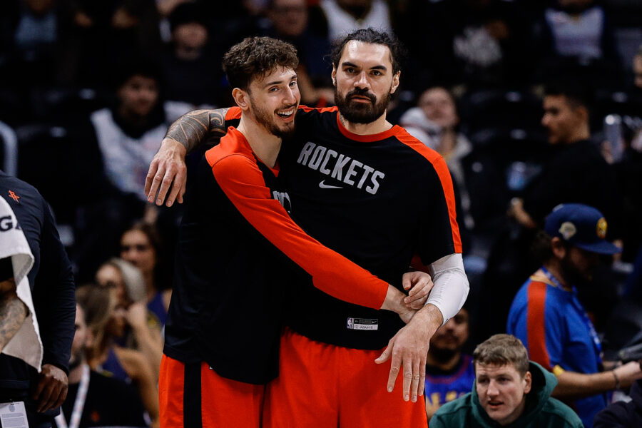 HoopsRumors's tweet card. Rockets fans should expect to see much more of the two-big lineups featuring Alperen Sengun and Steven Adams this season, …
