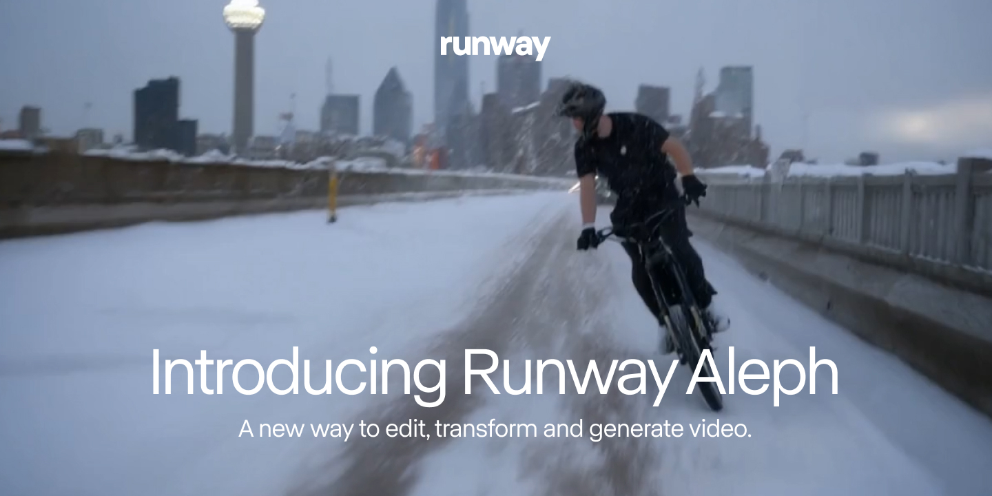 GavinBooth's tweet card. Runway Research | Introducing Runway Aleph