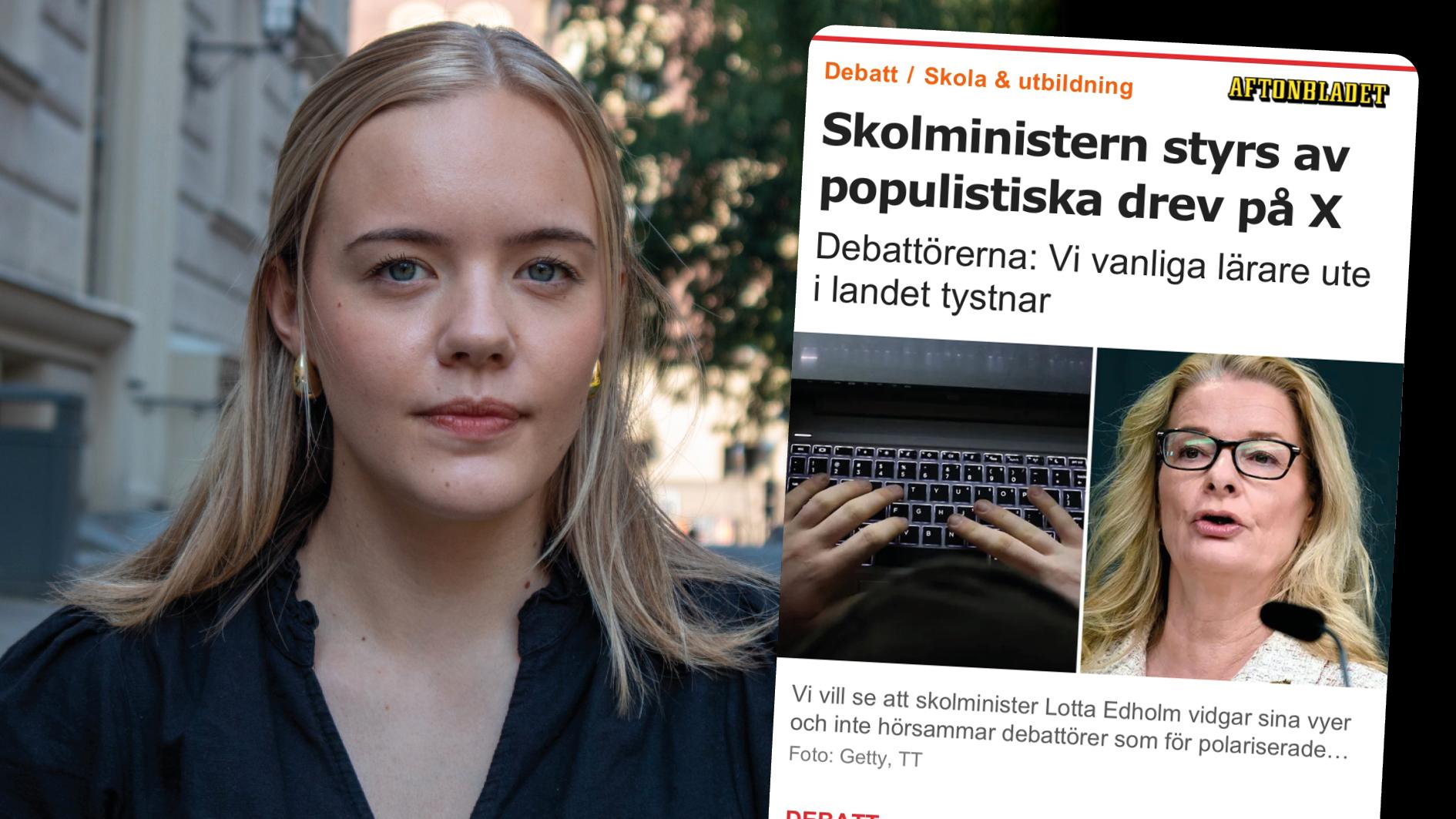 ABDebatt's tweet card. Replik från Luf om ”populistisk skolpolitik”