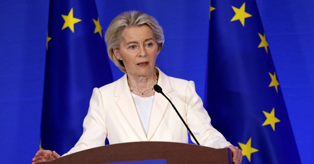Figaro_Economie's tweet card. Droits de douane: rencontre décisive entre Ursula Von der Leyen et Donald Trump dimanche