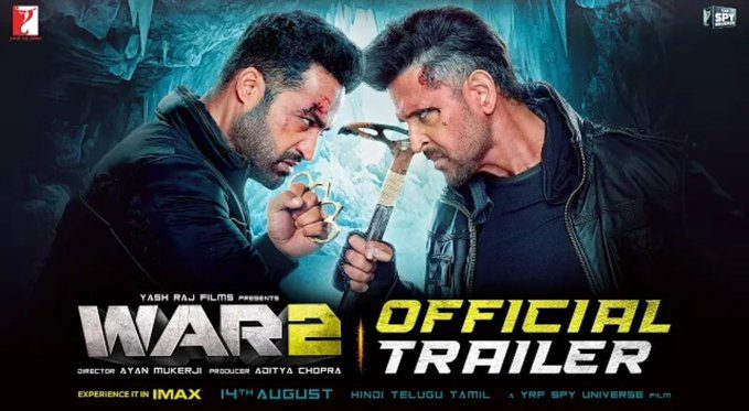 TrackTwood's tweet card. War 2 Trailer has better output than its teaser, but it is not enough. NTR and Hrithik Roshan face off in War 2 Trailer.