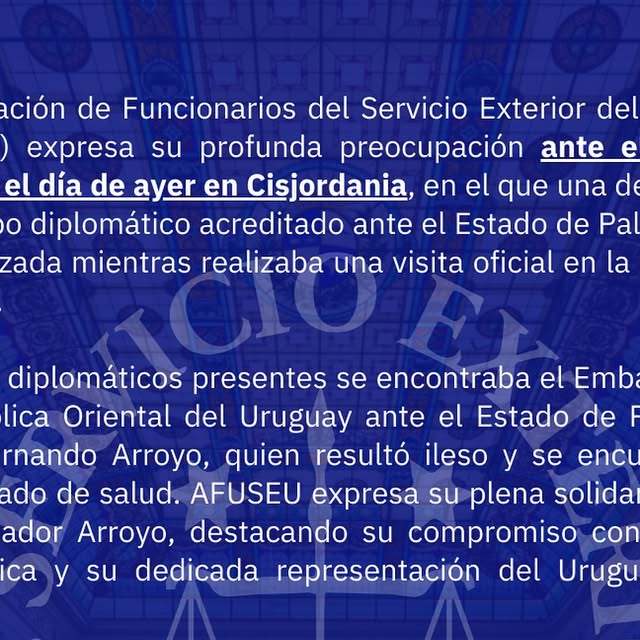 RaulPollak's tweet card. Asociación Funcionarios Servicio Exterior Uruguay AFUSEU (@afuseuuy) • Instagram photo