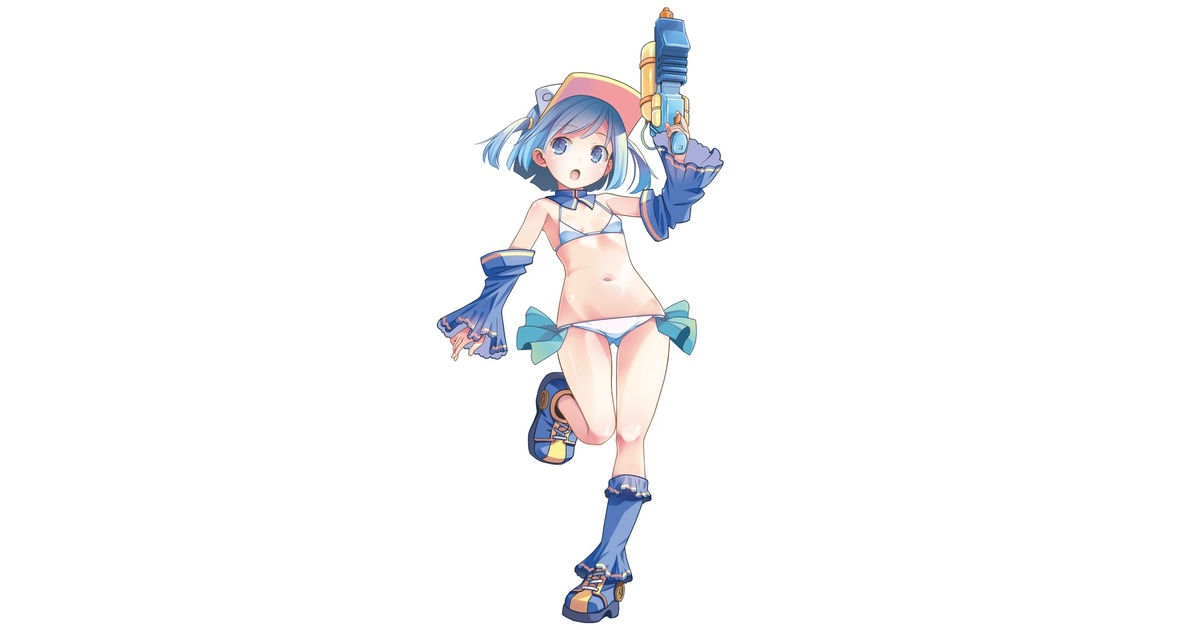 popemw's tweet card. インク先生セットです 虹原いんく(はだけ)とビキニインク先生(画像はイメージです)の2種と おまけにメッセージペーパーとランダム缶バッチ(4種)になります