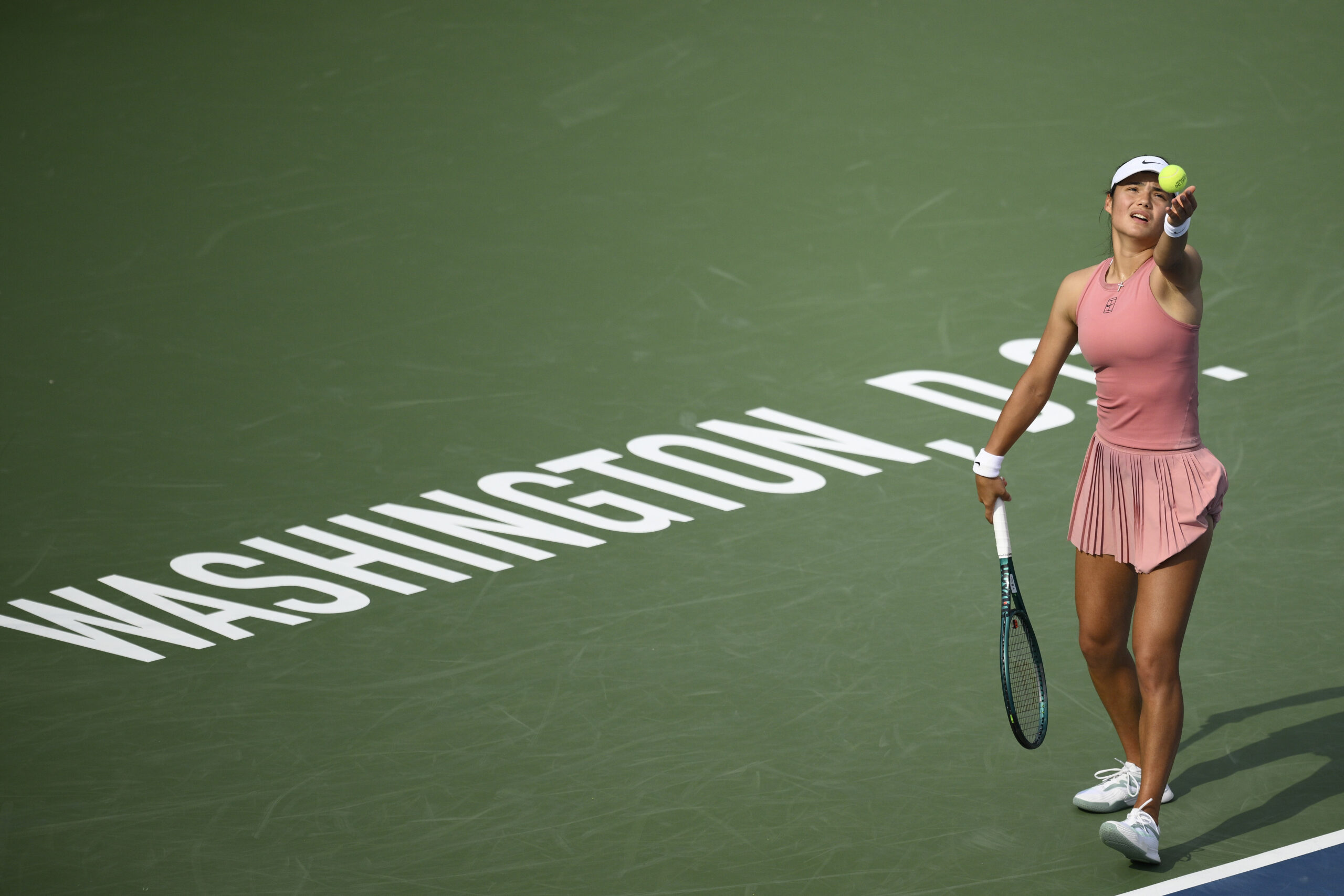 INQUIRERSports's tweet card. Britain's Emma Raducanu reached the brink of her first WTA final since winning the 2021 US Open, ousting Maria Sakkari at the DC Open.