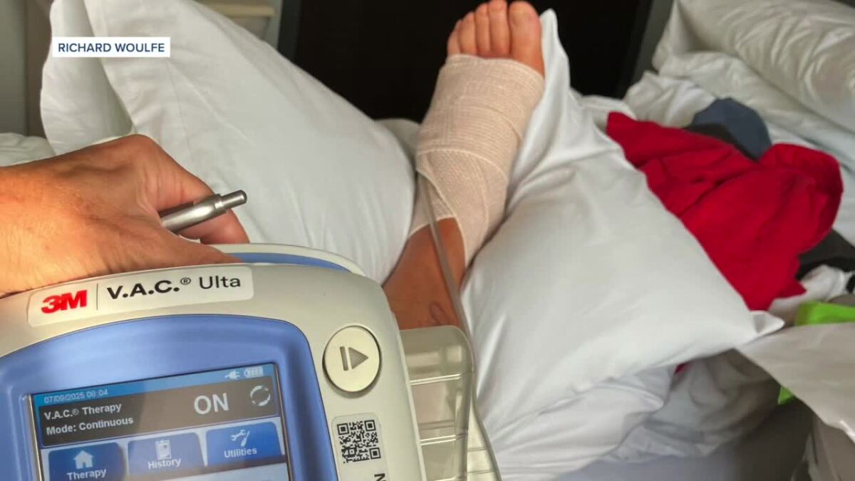 hhask's tweet card. Richard Woulfe's quick swim at Blacks Beach led to emergency surgery after bacteria from a stingray sting caused a dangerous infection that doctors say came within days of requiring amputation.