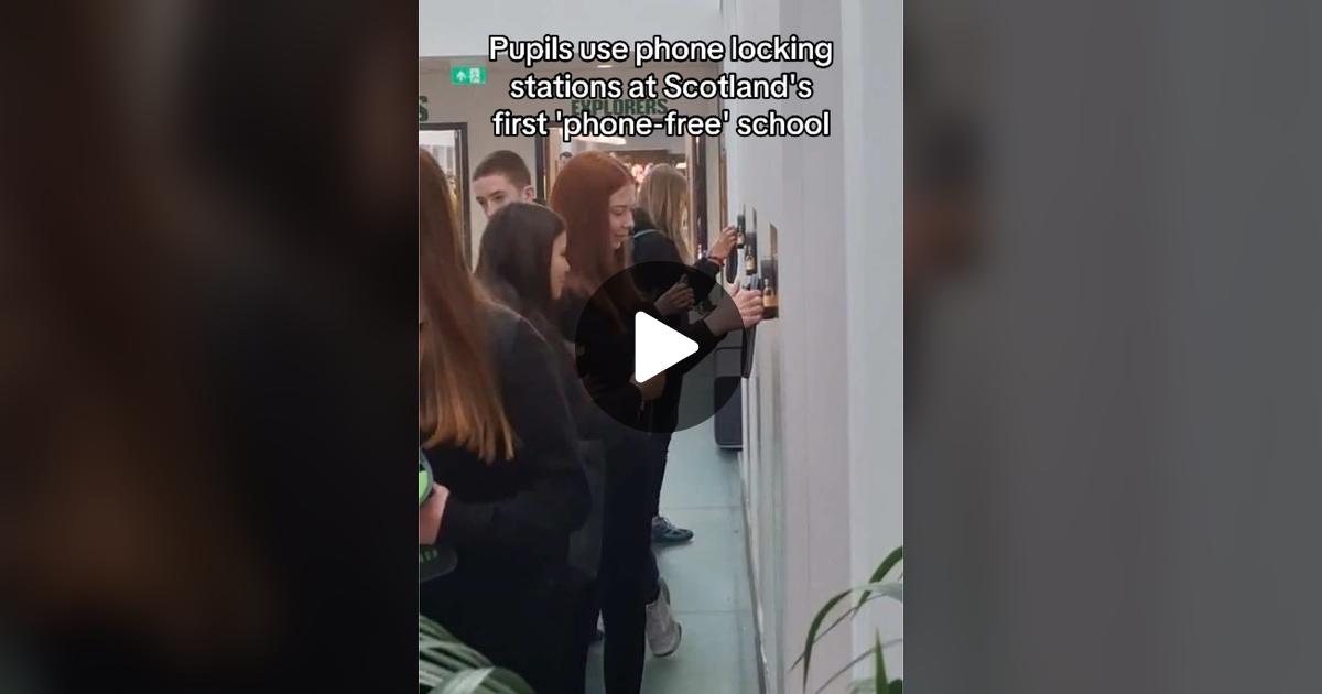 ColBrough's tweet card. 13.2K likes, 1595 comments. “Phone Locking Stations Pupils at Scotland's first 'phone-free' school insert their phones into pouches at locking stations fixed to walls 📵 We visited the school to see...