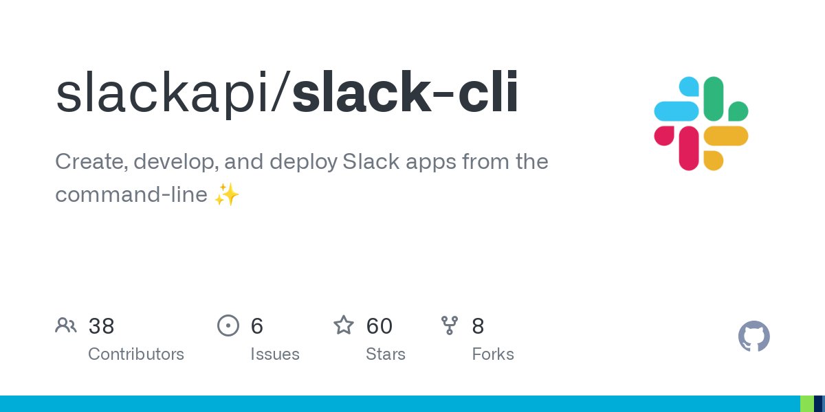 seratch's tweet card. Create, develop, and deploy Slack apps from the command-line ✨ - slackapi/slack-cli