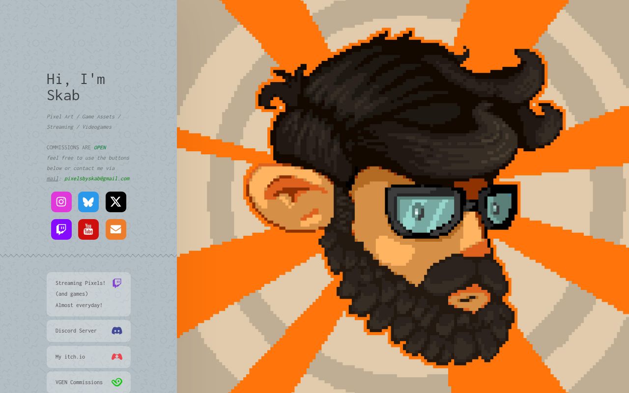 SkabPixels's tweet card. Pixel Art by Skab