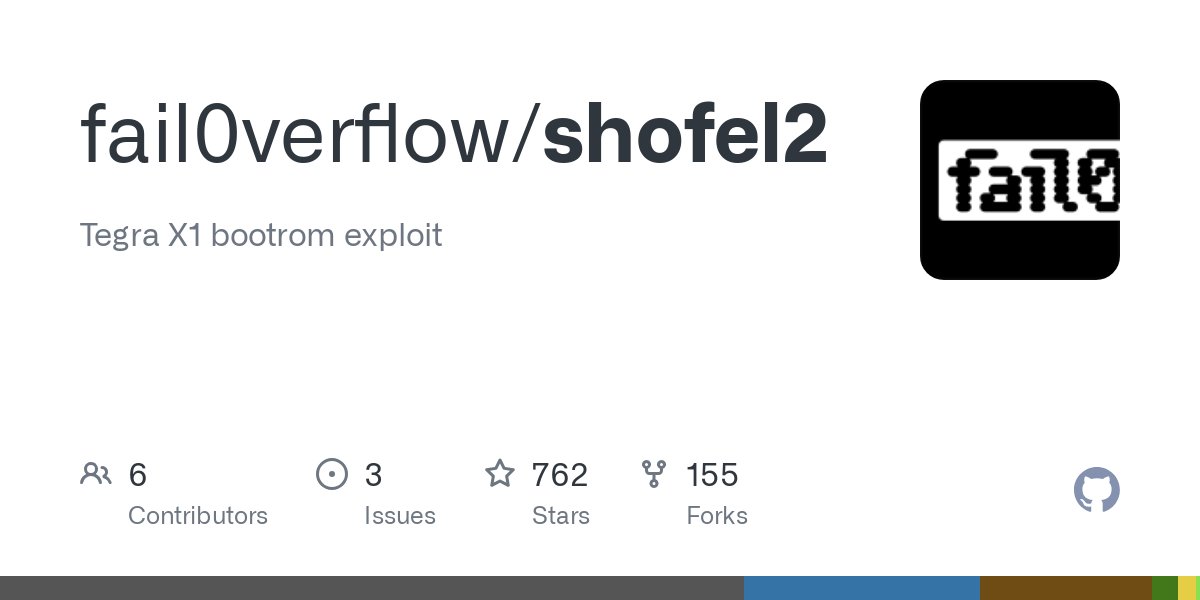 fail0verflow's tweet card. Tegra X1 bootrom exploit. Contribute to fail0verflow/shofel2 development by creating an account on GitHub.