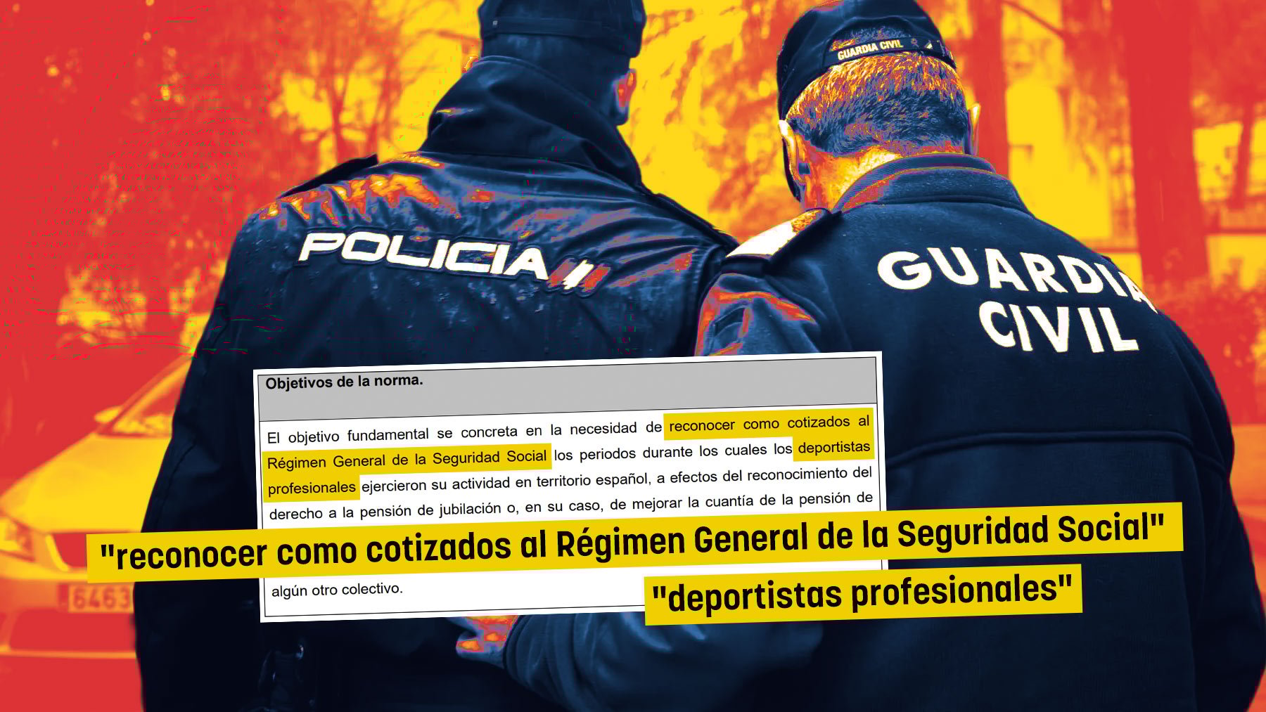 NatanEspinosa2's tweet card. El Gobierno entrega a los deportistas la jubilación digna que ha negado a los miembros de la Guardia Civil y de la Policía Nacional.