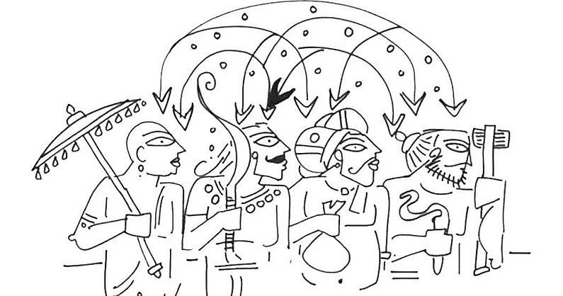 devduttmyth's tweet card. The concept of Dvija must be understood in political, economic, and spiritual terms — it was a strategic move to reassert Brahmin supremacy in a changing world.