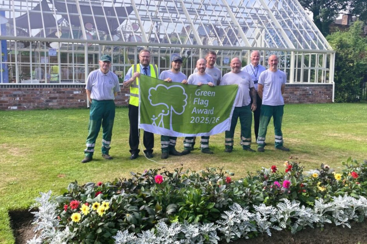 CllrPhilHarris's tweet card. Three parks have once again been awarded the Green Flag.