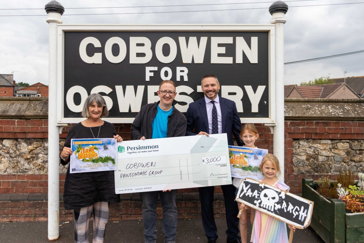 advertizer's tweet card. A pantomime group in Gobowen has received a funding boost.