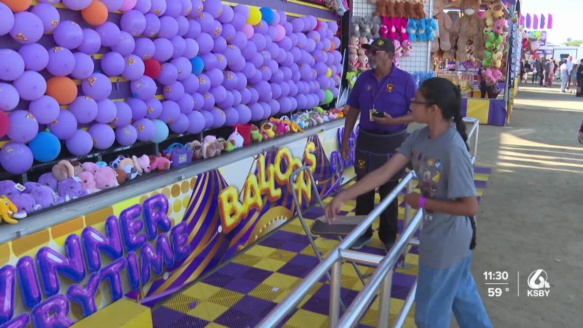 KSBY's tweet card. Children and their parents enjoyed some of the many games and rides, plus other events including Barnyard Racers, a pedal tractor race, and watermelon-eating contests.
