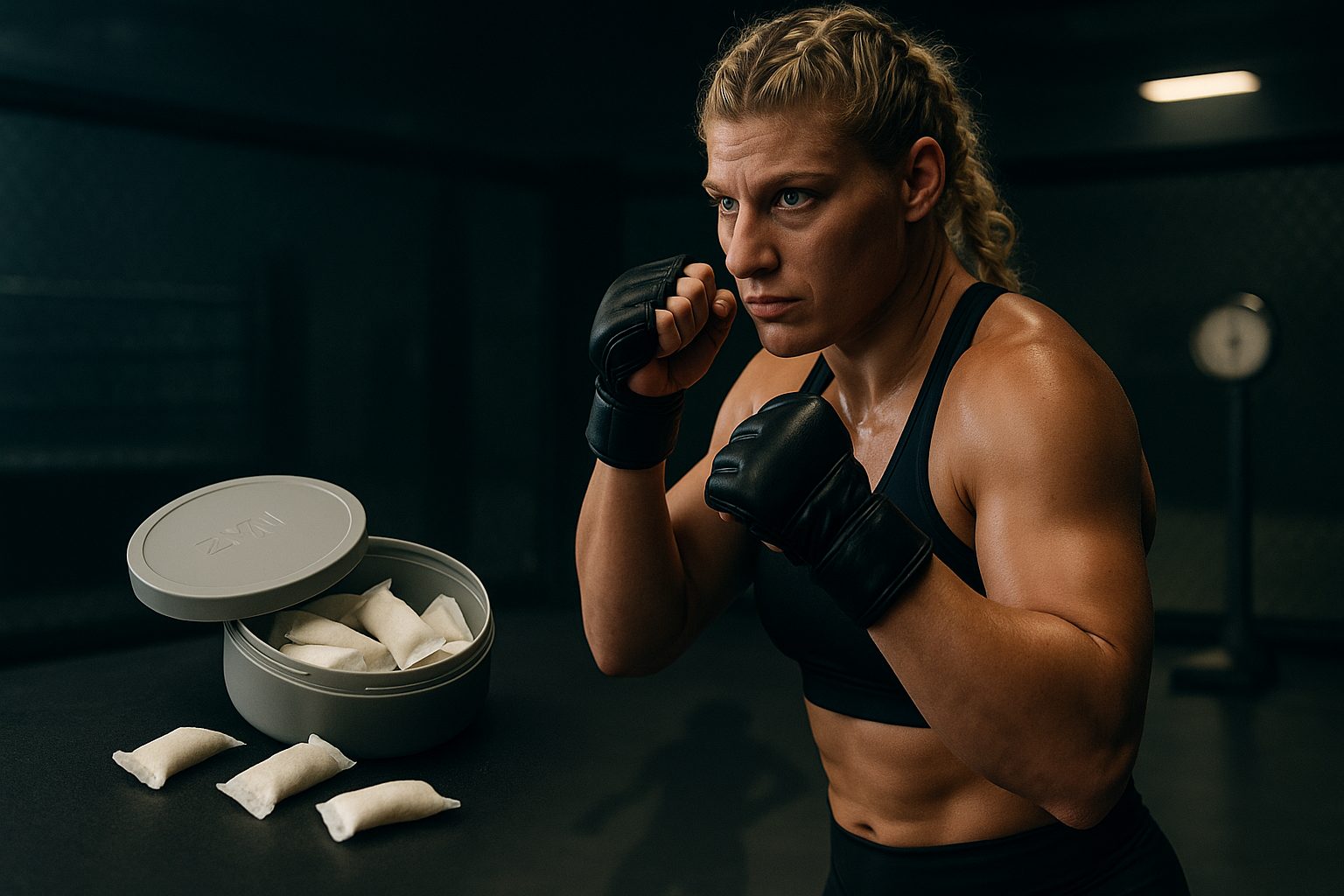 DailyPouchNews's tweet card. MMA Champ Kayla Harrison credits ZYN nicotine pouches for helping her cut to 135 lbs. Discover how this Olympic gold medalist uses nicotine for peak performance.