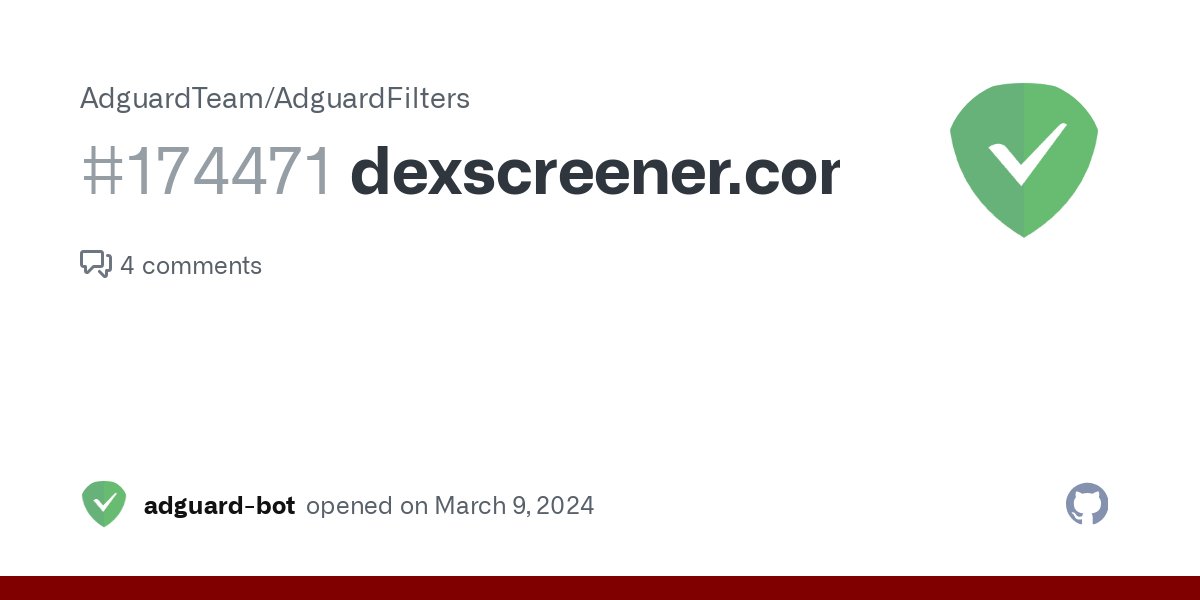 dexscreener's tweet card. Issue URL (Incorrect Blocking) http://dexscreener.com Comment AdGuard blocks TradingView chart on dexscreener.com Username: @dexscreener-dev Screenshots Screenshot 1 Screenshot 1 with AdGuard disab...