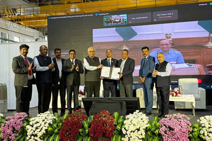 defence_star's tweet card. HAL Receives First LCA Mk1A Wing Assemblies from L&T, Propelling 'Aatmanirbhar Bharat' in Aerospace: COIMBATORE, TAMIL NADU – July 17, 2025 – In a significant stride towards India's goal of self-re...