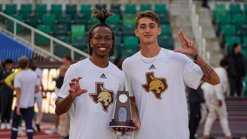 TXStateTrack's tweet card. As a team the Bobcats placed 21st on the men's side.