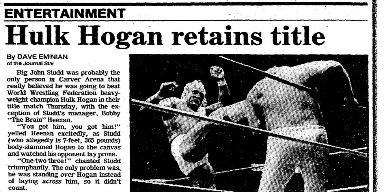 icetimecleve's tweet card. Cultural icon Hulk Hogan died on July 24 at age 71. Forty years ago, he wrestled for a world title in Peoria. I was there.