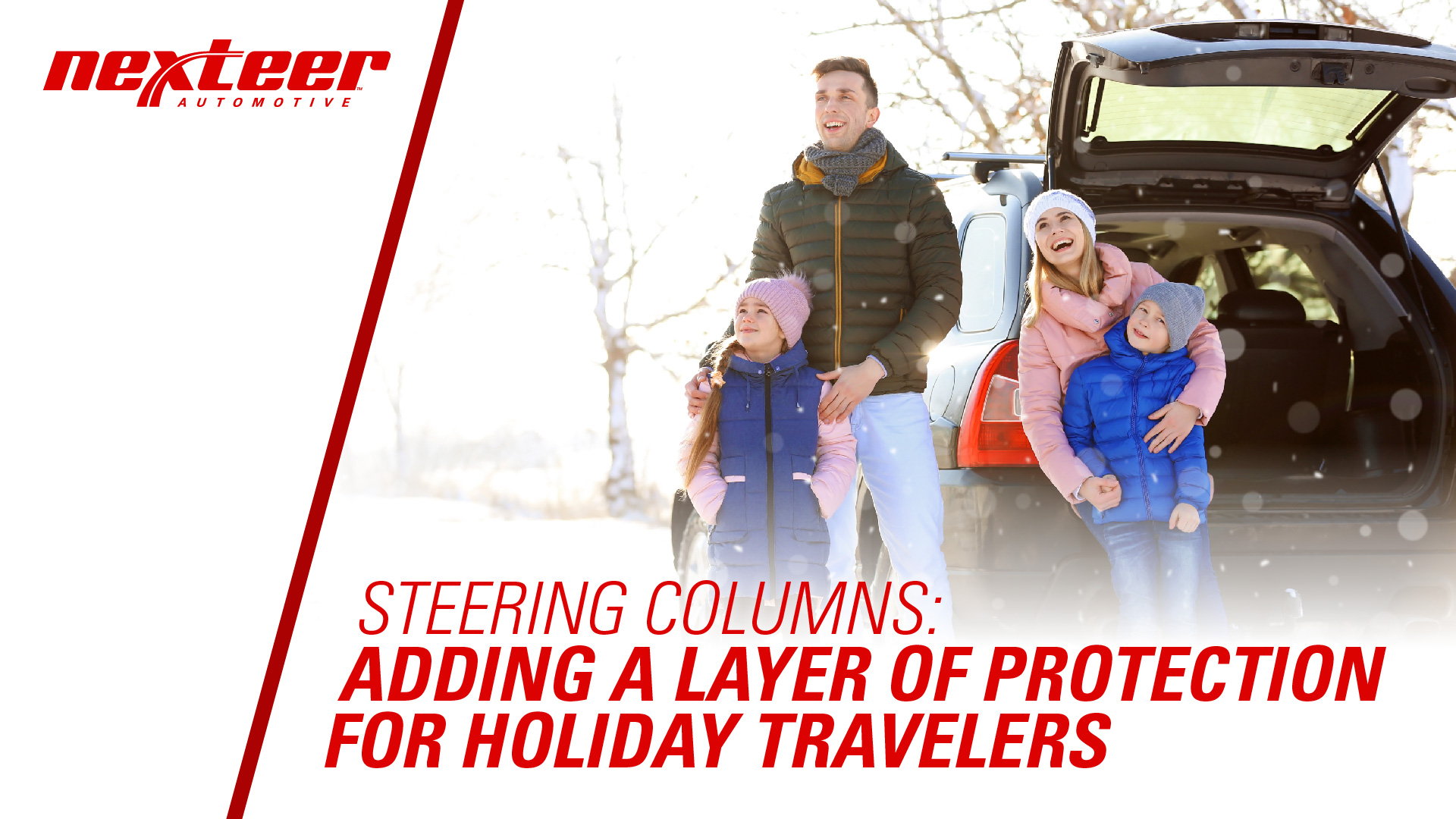 Nexteer's tweet card. With more drivers on the road during the holiday season, the unfortunate reality is that the risk of a crash can increase as well – especially in snowy or icy conditions. At Nexteer, we take great...