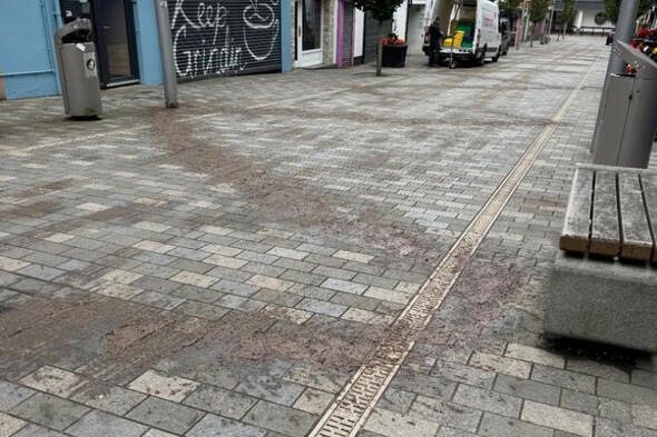 eimer_mcauley's tweet card. Slurry has been spread near streets where a pride parade was due to finish up this afternoon.