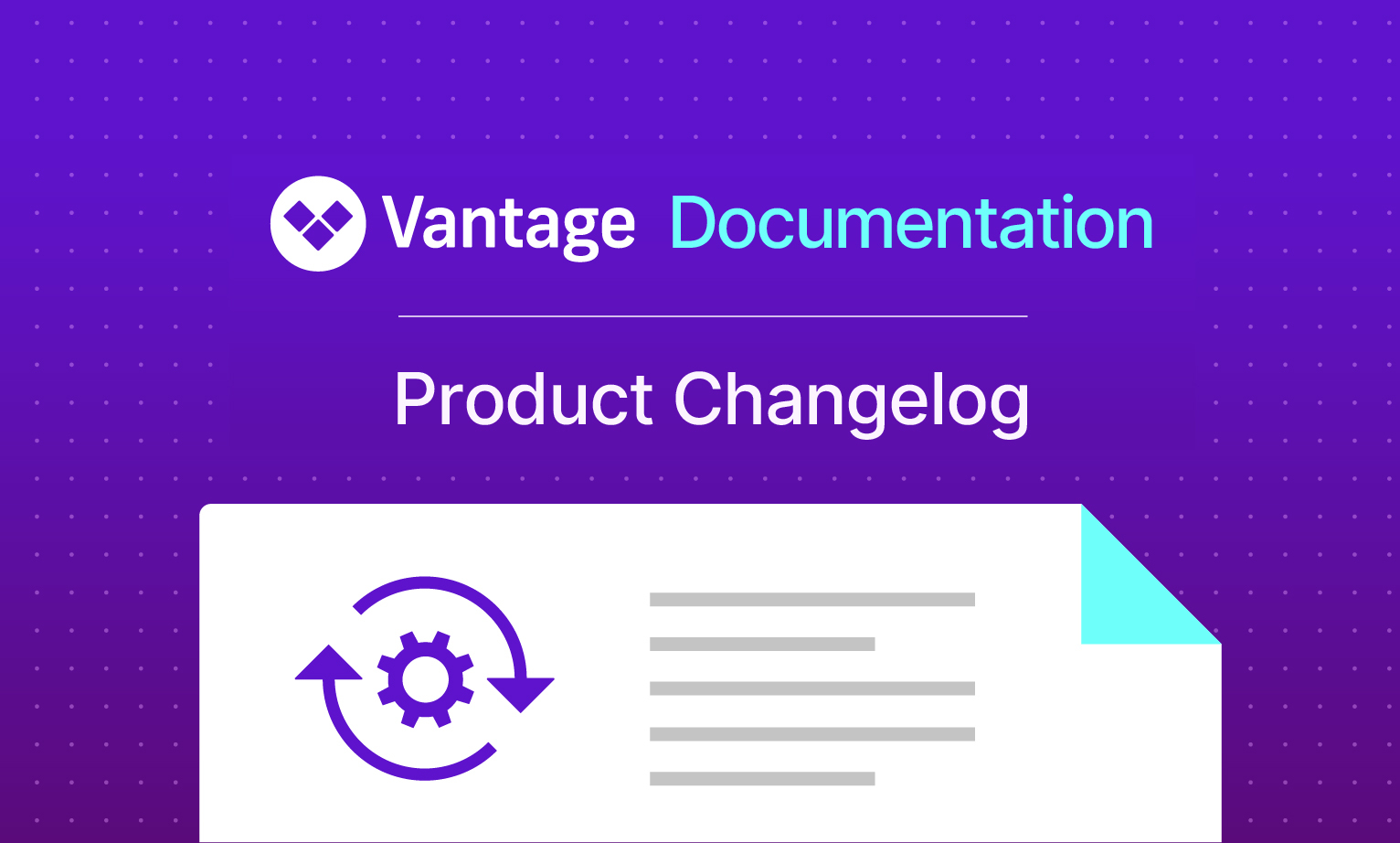 JoinVantage's tweet card. A changelog of all user-facing updates to the Vantage console as well as API updates.