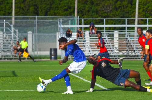 TheRoyalGazette's tweet card. Somerset Trojans coach Danvers Seymour Jr conceded that his players were outclassed by Everton Under-17 when they lost 10-0 in the Bermuda Triangle Cup at the National Sports Centre yesterday. Four...