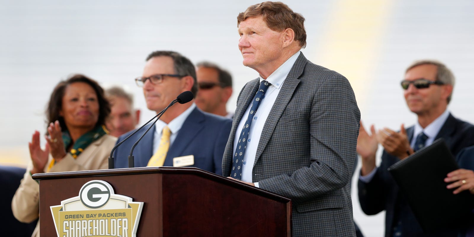 fdlreporter's tweet card. Mark Murphy hands reins of Packers' leadership to Ed Policy at annual shareholders meeting.