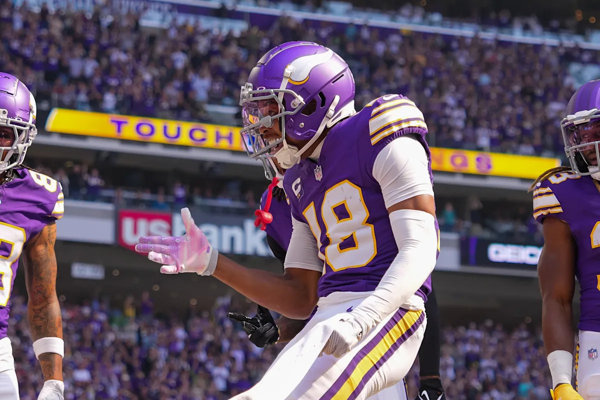 BearsAlerts's tweet card. The Minnesota Vikings will be wearing their most popular alternate uniforms in two games this season.