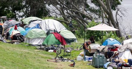 TWOpinion's tweet card. Speaking with columnist Ginnie Graham, Mayor Monroe Nichols said there is a bottleneck of people on the streets because shelters are full and funds for enough housing units aren't available.