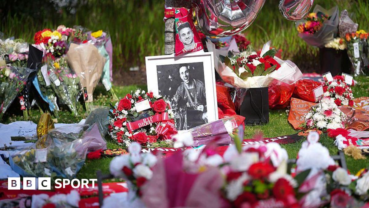 BBCNWT's tweet card. Liverpool announce plans for a permanent memorial sculpture at Anfield in tribute to Diogo Jota and his brother Andre Silva.