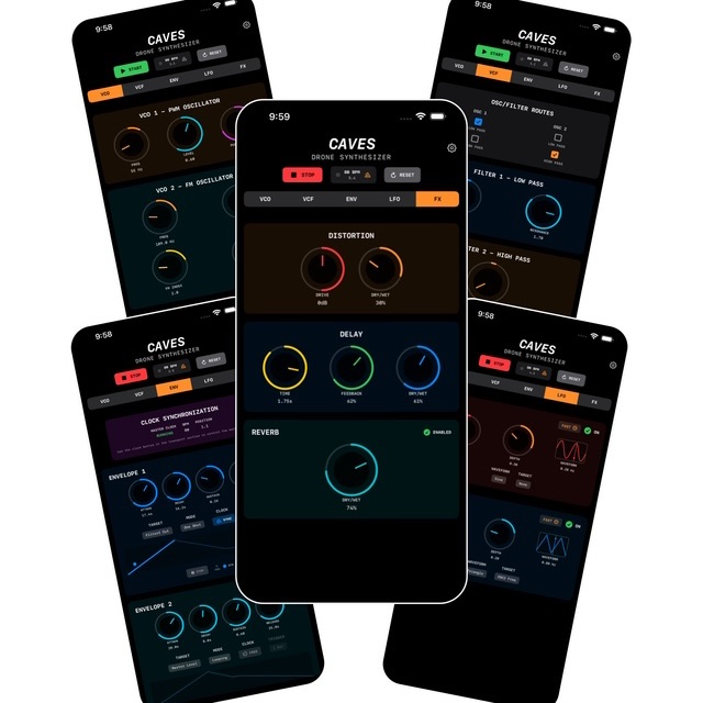 beat_comm's tweet card. Carl Albert Groner has released CAVES, available for $4.99. CAVES is a 2 oscillator software synth for ambient music, drone compositions, and experimental sound design. CAVES is a software drone...