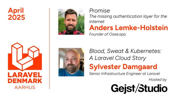 cboxdk's tweet card. Come join us for the next meetup in the Laravel Aarhus Meetup group. **Host** The event will be held by Gejst Studio. The address is Mejlgade 35a, 8000 Århus. You'll find