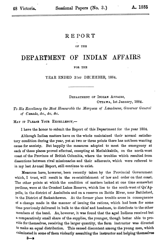 ShekonNeechie's tweet card. Robert Alexander InnesMcMaster University The annual report of the Department of Indian Affairs for 1884 was submitted to parliament by the Superintendent-General of Indian Affairs, John A. Macdona…