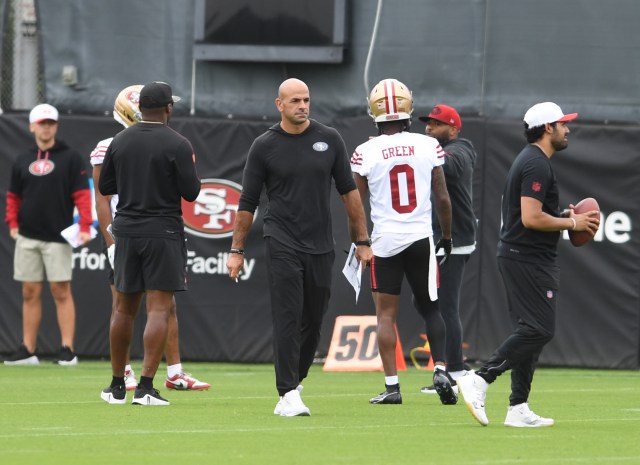 Jerrymcd's tweet card. Nick Bosa on Robert Saleh: `His commanding presence in the defensive meetings is what we needed.’