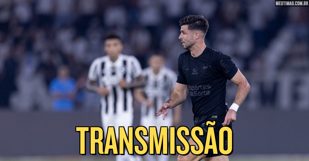 MeuTimao's tweet card. Neste sábado, às 18h30, o Corinthians visita o Botafogo no Estádio Nilton Santos. O duelo será transmitido de forma exclusiva com imagens pelo Prime Video, a plataforma de streaming da Amazon.