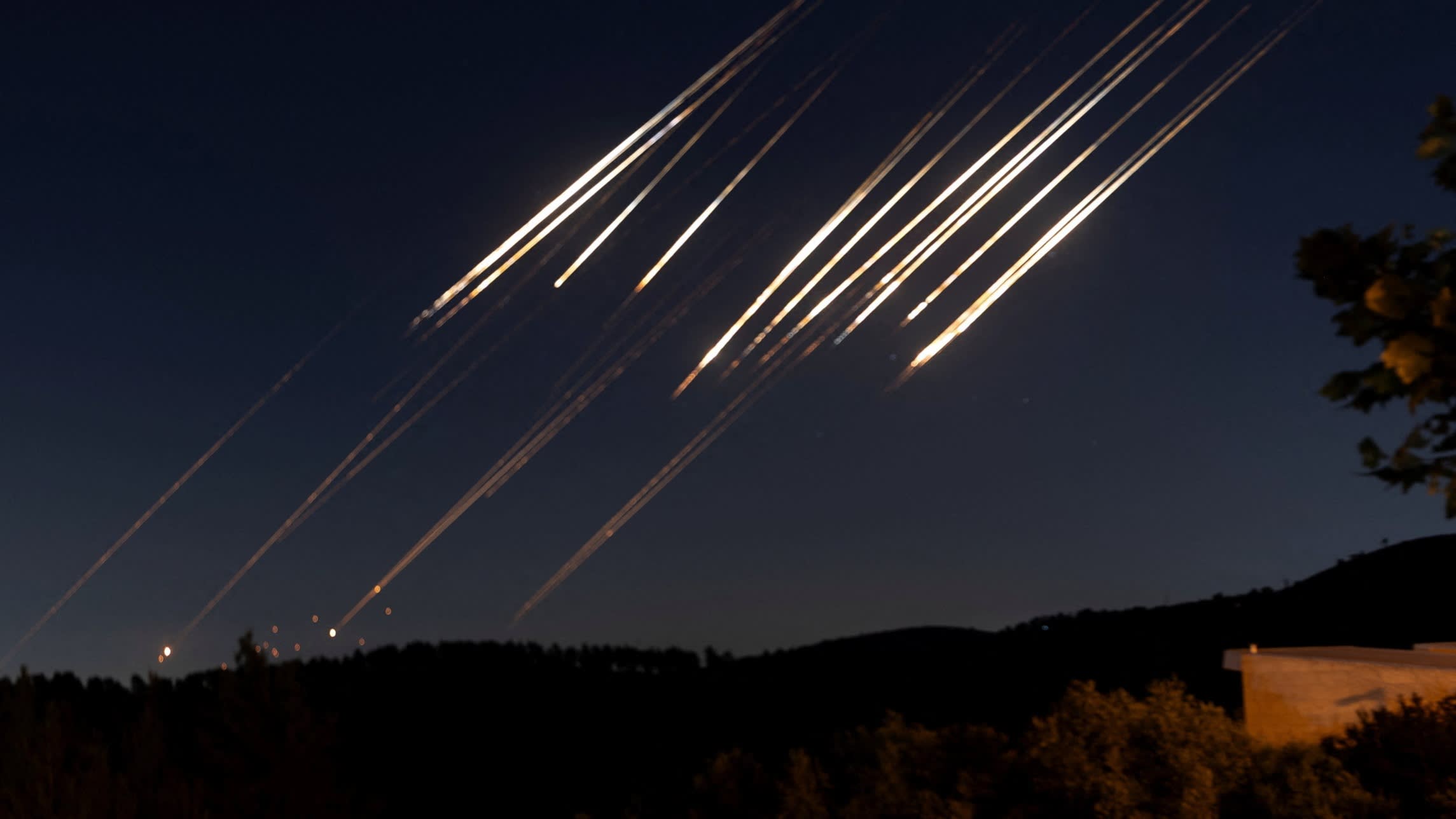 Carson_C_Block's tweet card. Countries exchange fresh rounds of missile strikes and step up threats of wider attacks