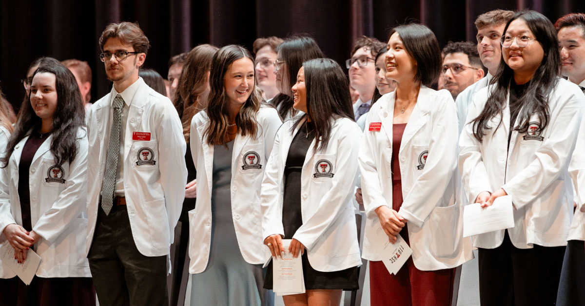TTUHSC's tweet card. White Coat Ceremony Welcomes the Class of 2029 to the Medical Field