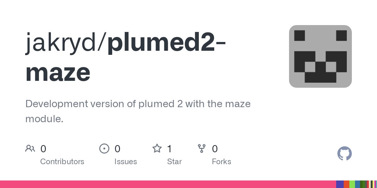 JakubRydzewski's tweet card. Development version of plumed 2 with the maze module. - jakryd/plumed2-maze