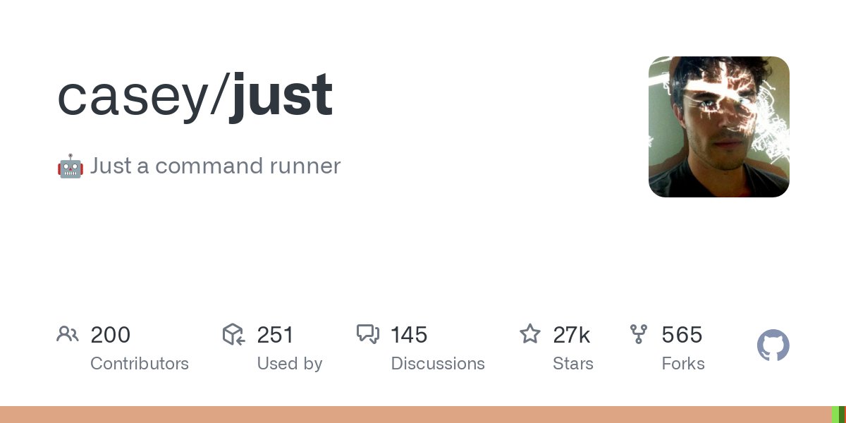 PaulRBerg's tweet card. 🤖 Just a command runner. Contribute to casey/just development by creating an account on GitHub.