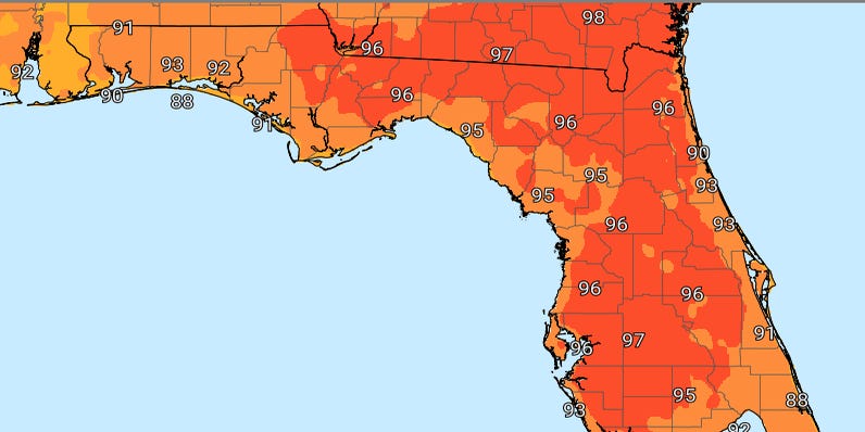 jaxdotcom's tweet card. The National Hurricane Center is tracking four tropical waves. Meanwhile, heat advisories are in effect for much of Florida.