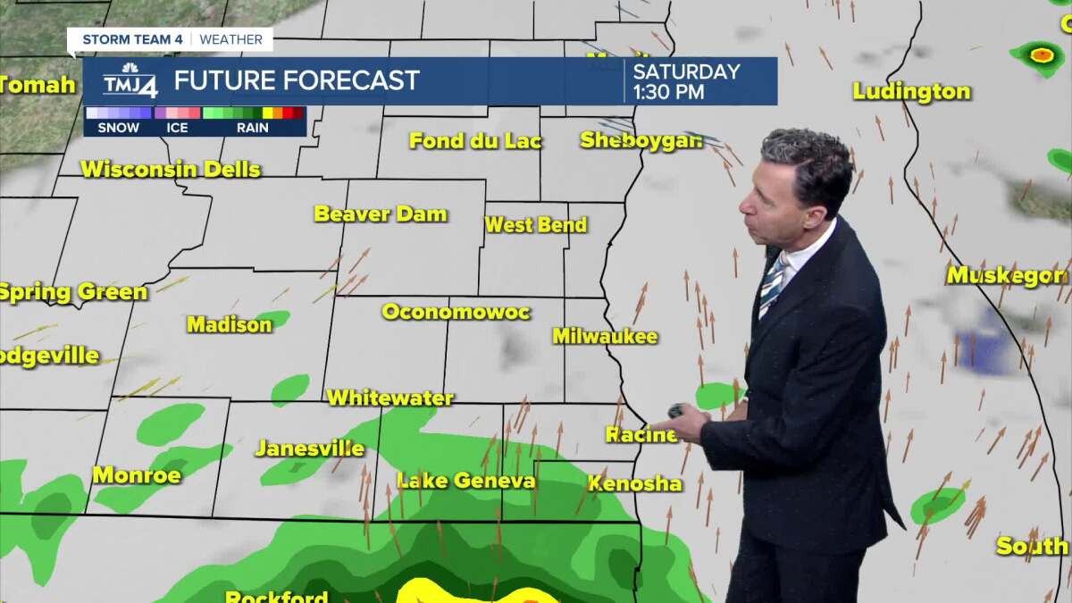 tmj4's tweet card. Any lingering shower will end early this evening, then we'll clear out the skies. It will be a warm and muggy night with lows in the upper 60s.