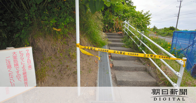 EMaoHjFcwcUJCPI's tweet card. 　北海道福島町白符の山中で発見された、ヒグマに襲われたとみられる遺体について、北海道警松前署は6日、性別は女性で、死因は外傷性ショックとみられると発表した。遺体は損傷が激しく、現場周辺にヒグマのものと…