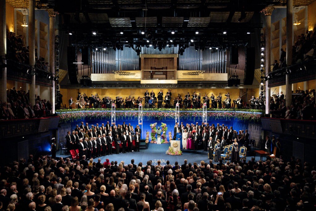 Sweden's tweet card. The Nobel Prize is very prestigious and is awarded every year in physics, chemistry, literature, medicine/physiology, economics and peace.